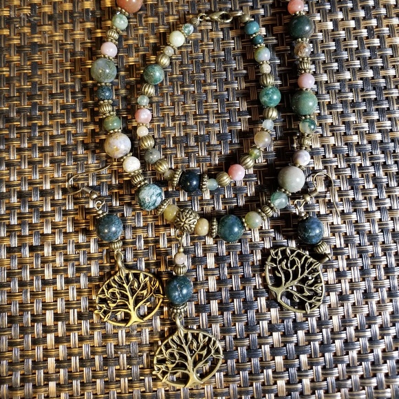 Jewelry | 3pc Indian Agate Tree Of Life Set | Poshmark